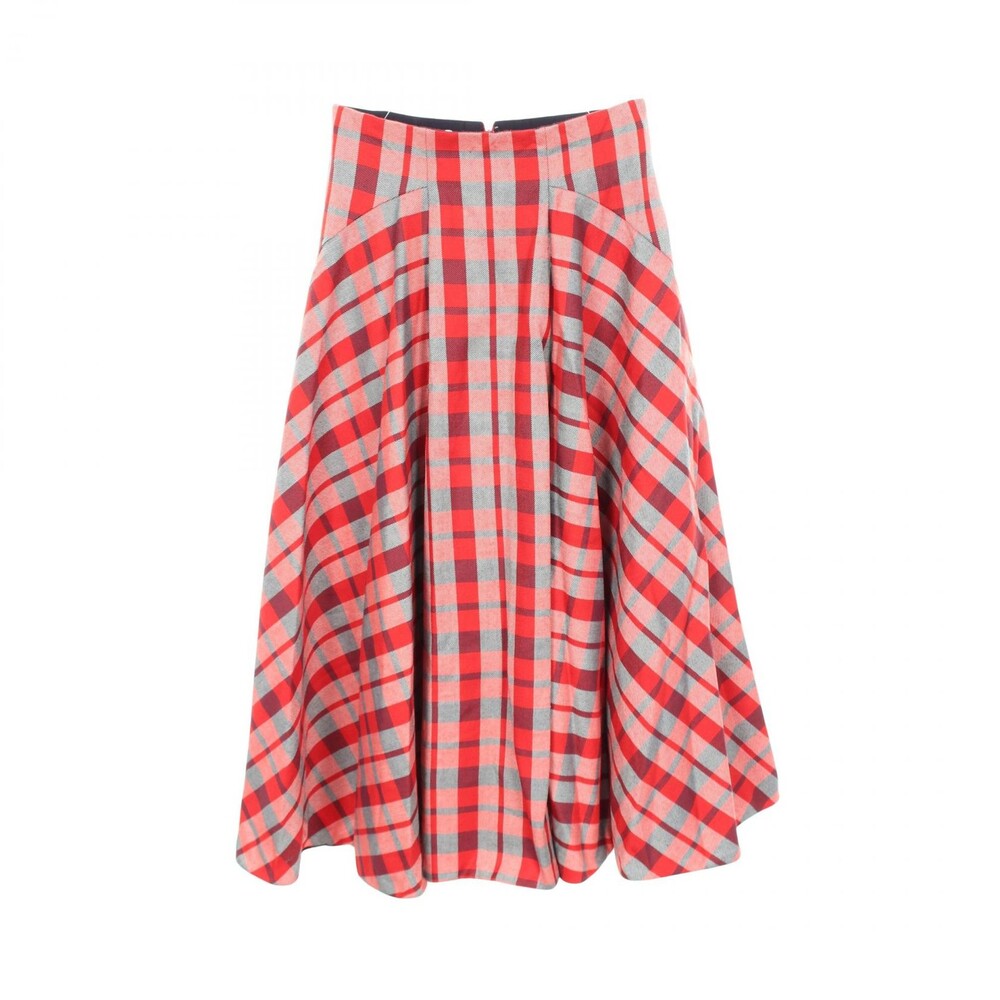 Dior Check'N'Dior Skirt Wool Red Navy #314070D50B